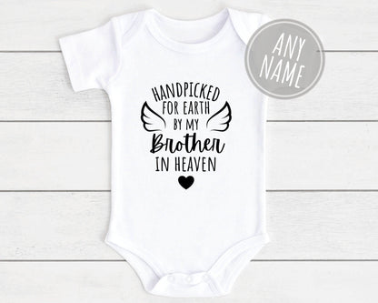 Handpicked For Earth Baby Vest Pregnancy Announcement Grandad Brother Nanny Memorial Bodysuit Gift