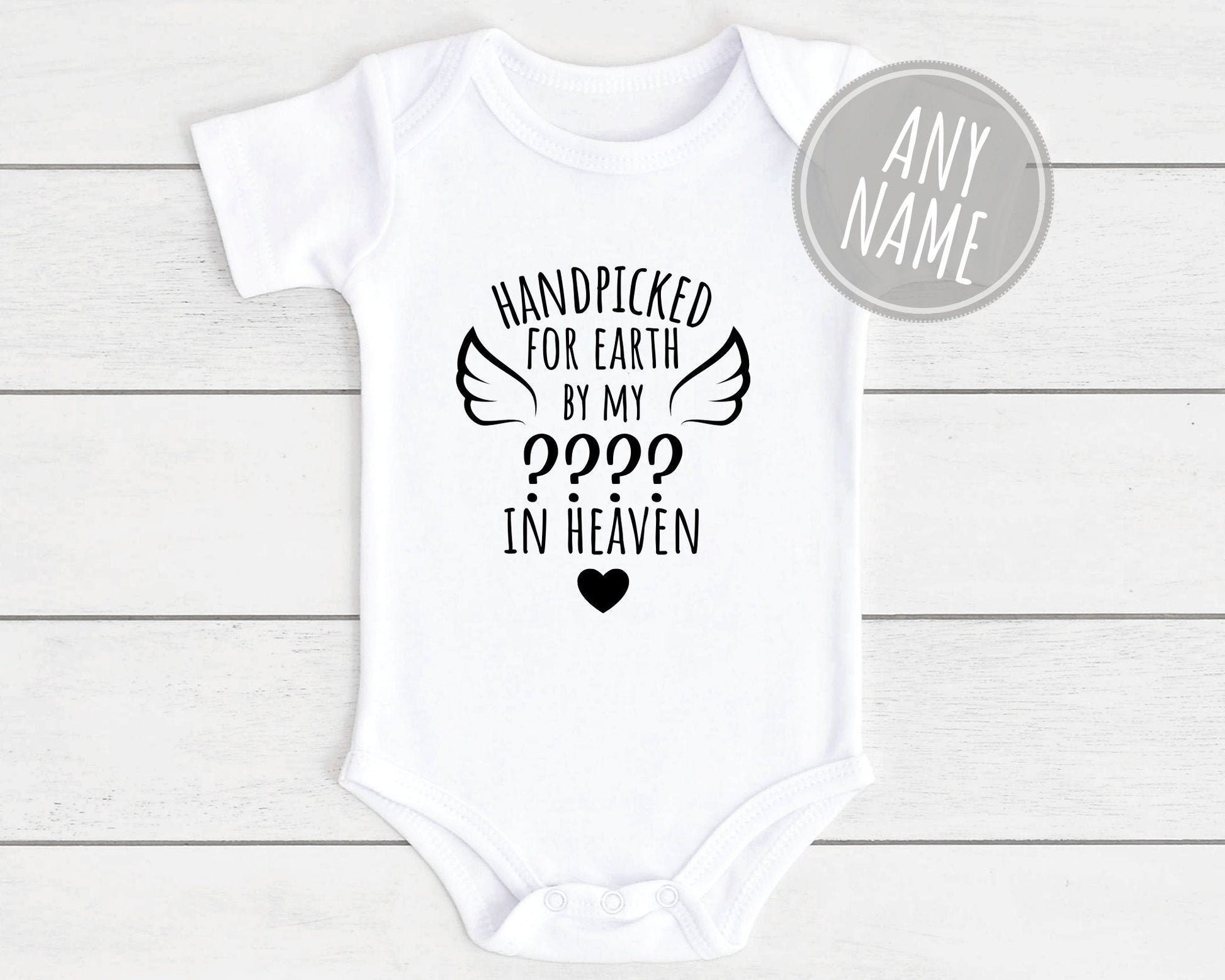 Handpicked For Earth Baby Vest Pregnancy Announcement Grandad Brother Nanny Memorial Bodysuit Gift