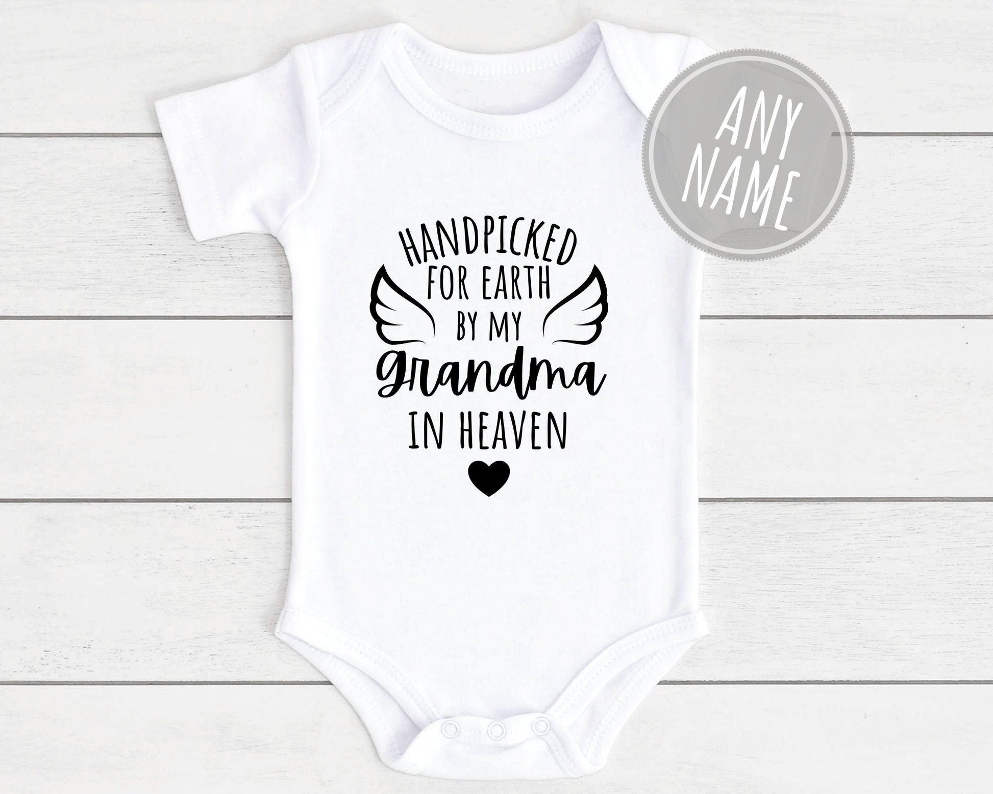 Handpicked For Earth Baby Vest Pregnancy Announcement Grandad Brother Nanny Memorial Bodysuit Gift