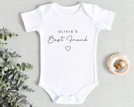 Best Friend Baby Vest Bodysuit Personalised Baby Shower Reveal Gift