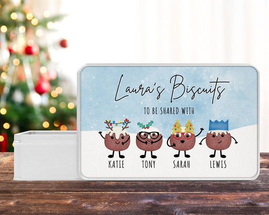 Personalised Biscuit Tin Christmas Gift Family Present