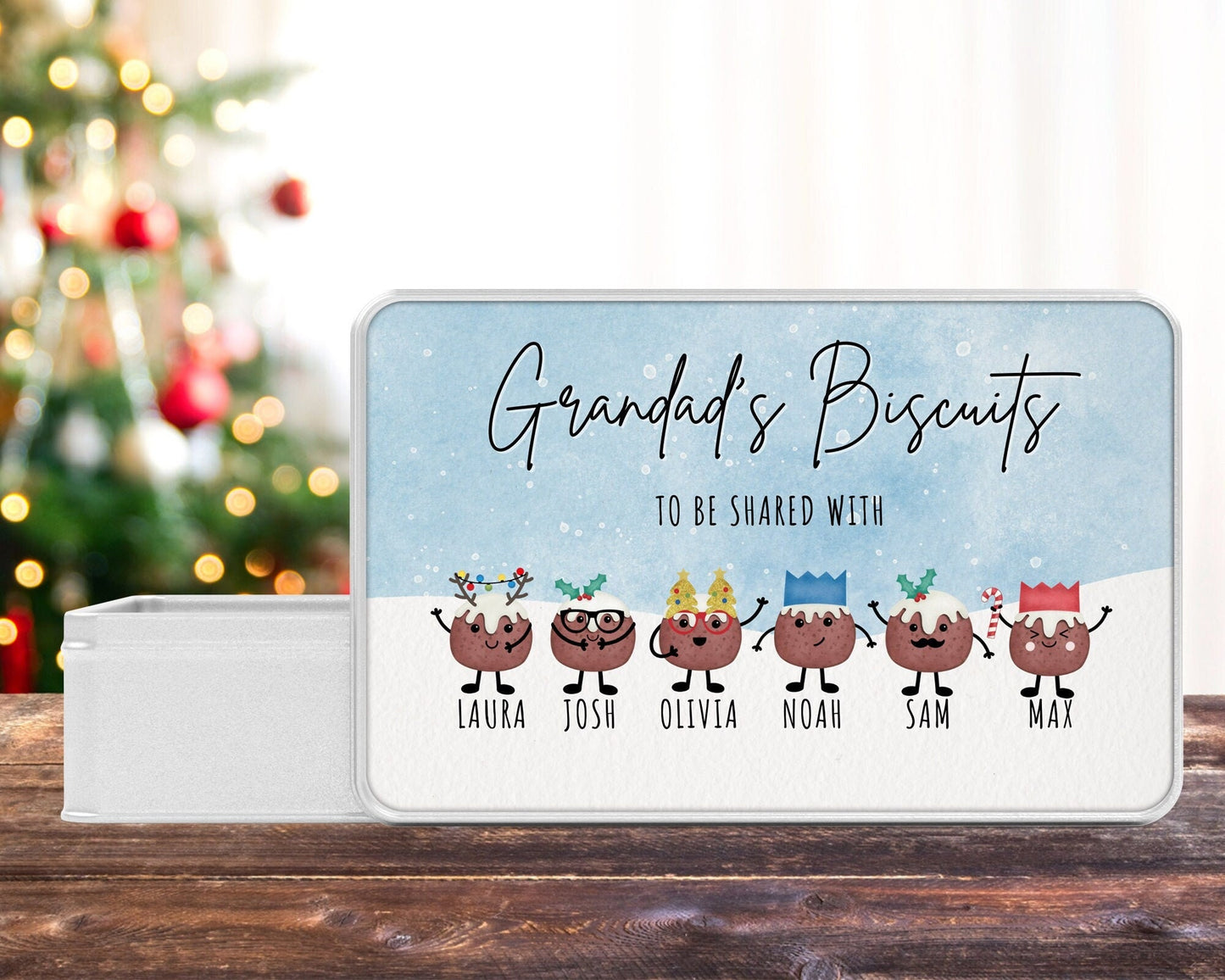 Personalised Christmas Biscuit Tin: Family Gift Keepsake