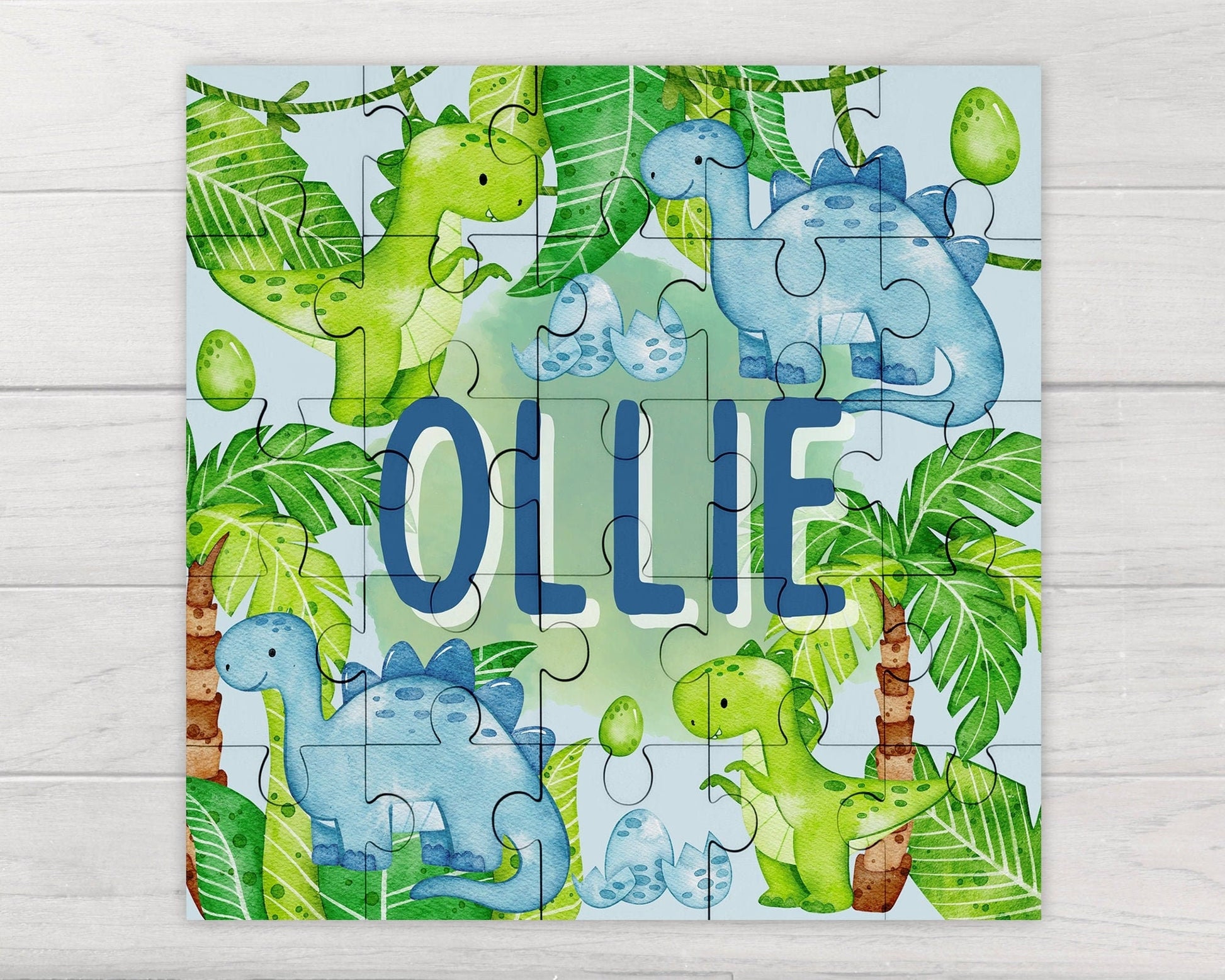 Personalised Childrens Jigsaw Puzzle Boys Dinosaur 25pcs Gift