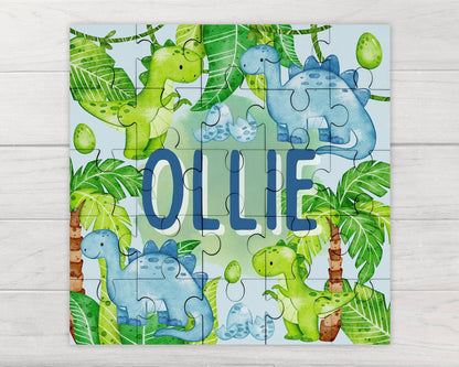 Personalised Childrens Jigsaw Puzzle Boys Dinosaur 25pcs Gift