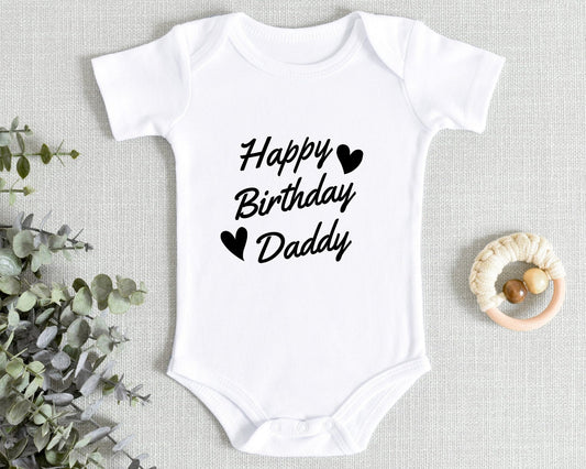Happy Birthday Baby Vest Bodysuit Unisex Gift Mummy Daddy Nanny Auntie Etc
