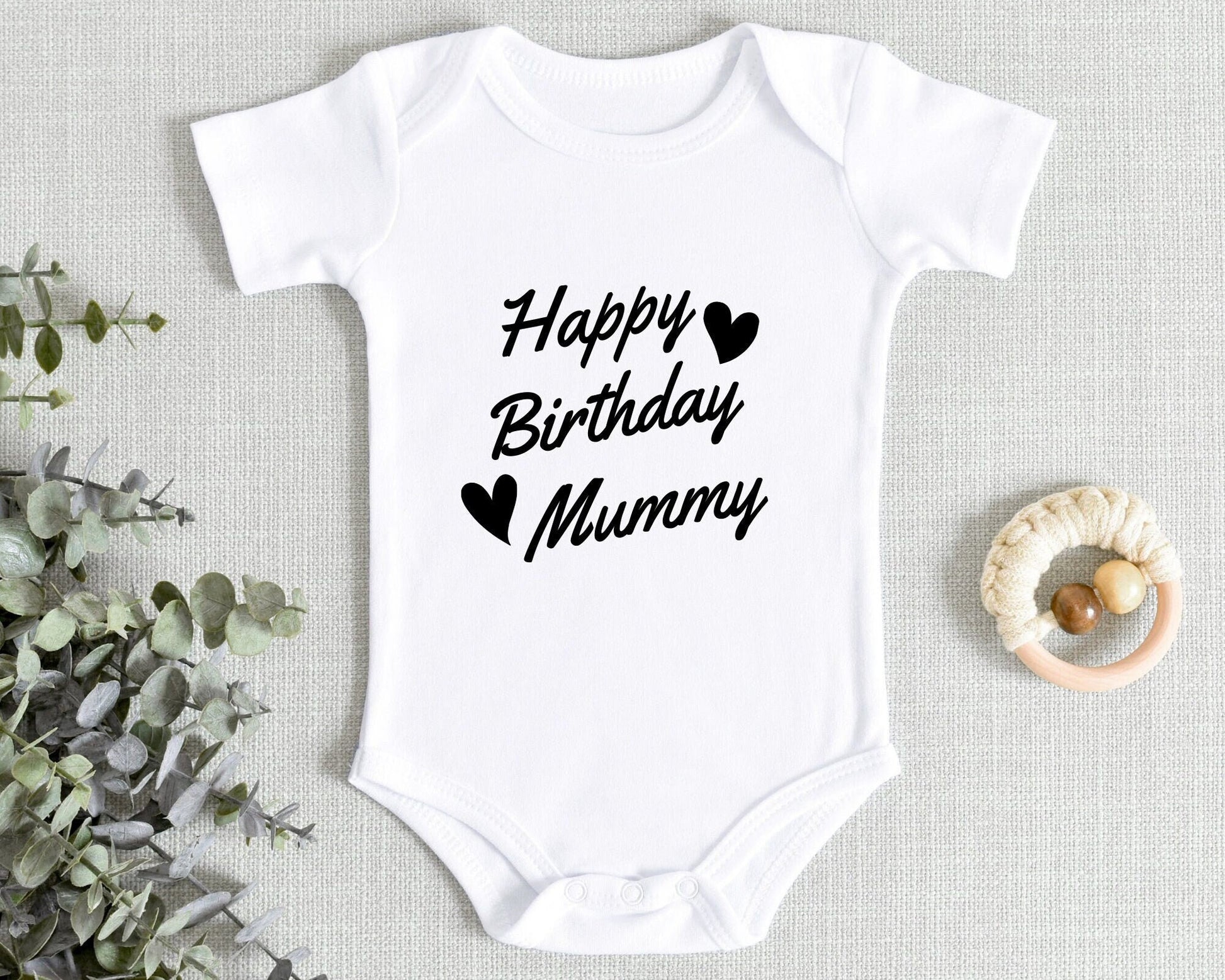Happy Birthday Baby Vest Bodysuit Unisex Gift Mummy Daddy Nanny Auntie Etc