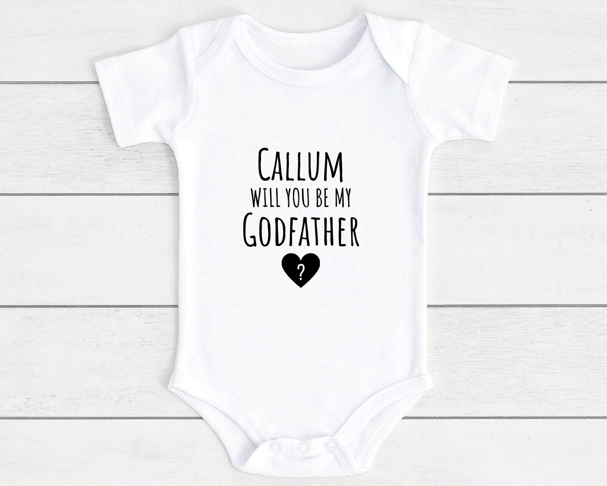 Personalised Will You Be My Godfather Baby Vest Bodysuit Godparent Gift
