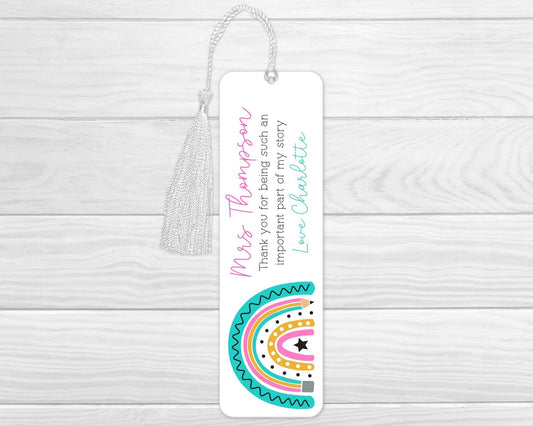 Personalised Teacher Bookmark Gift End Of Term Thank you Present