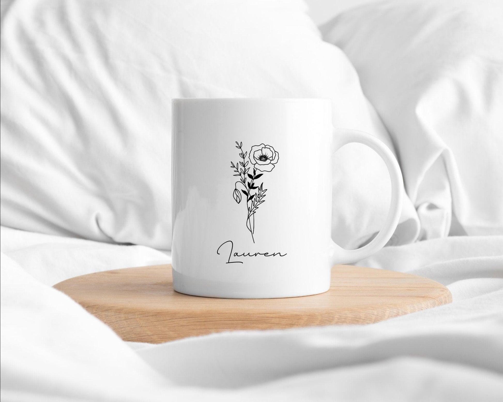 Birth Flower Mug Personalised Birthday Month Gift