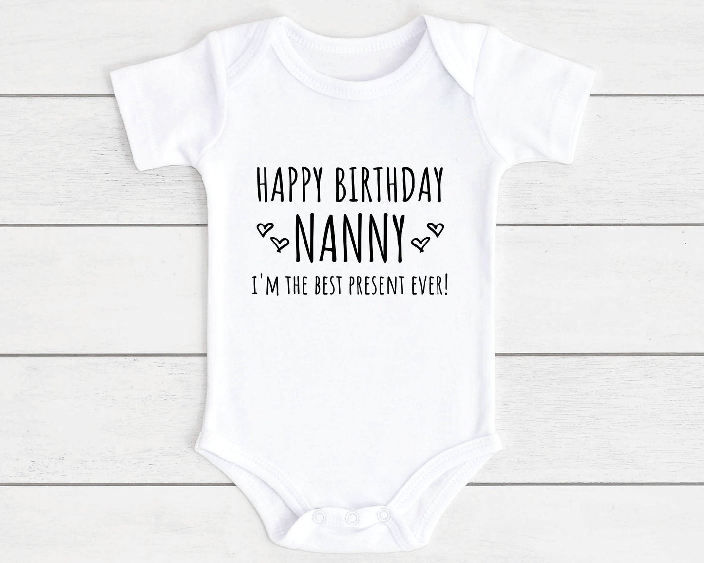 Happy Birthday Baby Vest Bodysuit Babygrow Gift For Daddy Nanny Auntie Etc