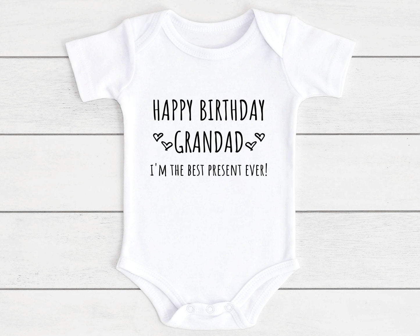 Happy Birthday Baby Vest Bodysuit Babygrow Gift For Daddy Nanny Auntie Etc