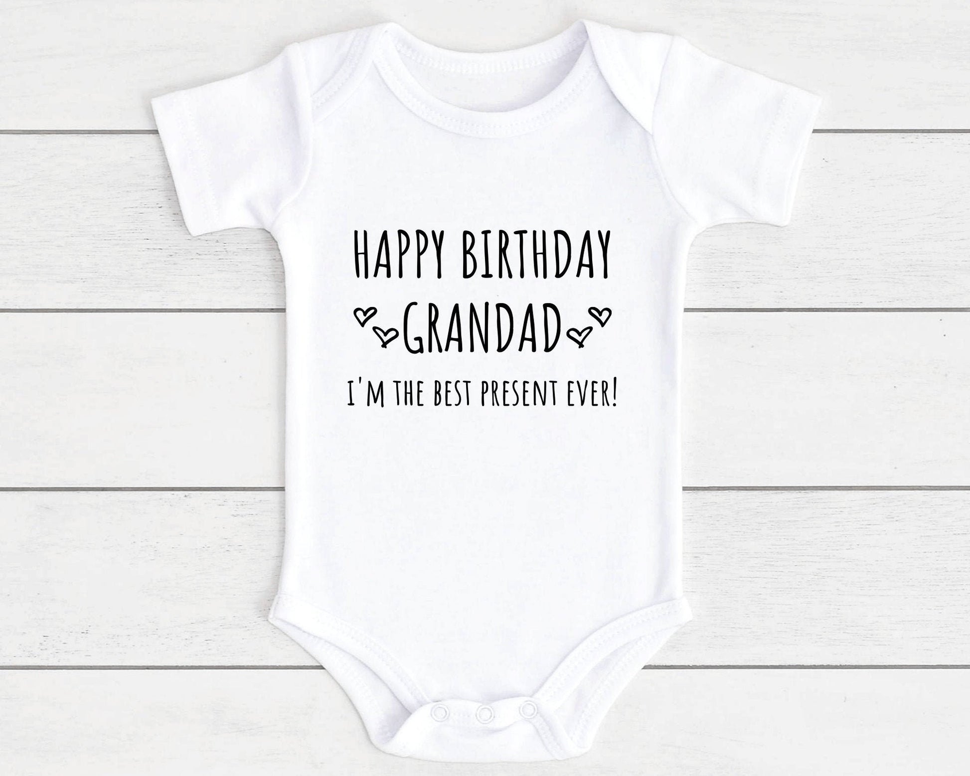 Happy Birthday Baby Vest Bodysuit Babygrow Gift For Daddy Nanny Auntie Etc