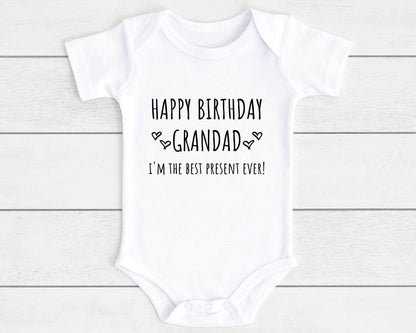 Happy Birthday Baby Vest Bodysuit Babygrow Gift For Daddy Nanny Auntie Etc