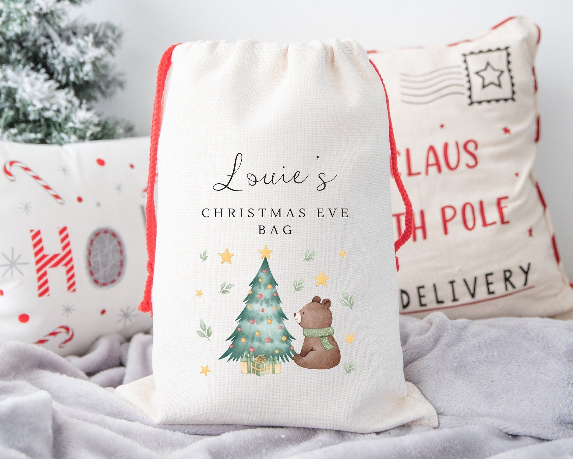 Personalised Christmas Sack Childrens Family Xmas Eve Bag