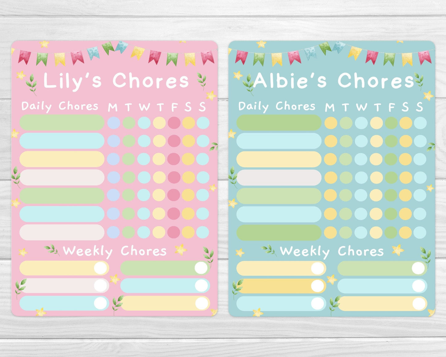 Personalised Wipeable Chore Chart Kids Reward Dry Erase Daily Task White Board