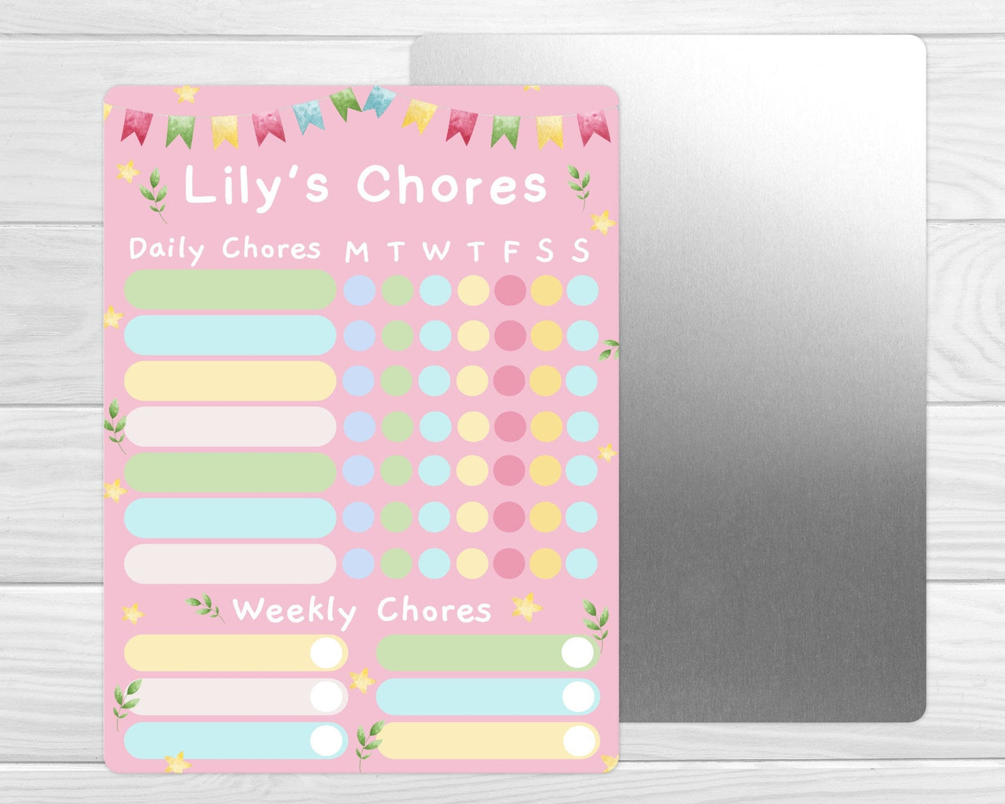 Personalised Wipeable Chore Chart Kids Reward Dry Erase Daily Task White Board