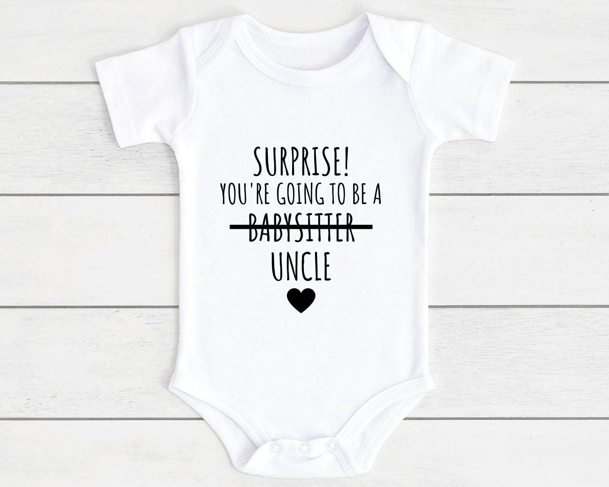 Pregnancy Reveal Baby Vest Uncle Bodysuit Personalised Babygrow Newborn Funny Announcement Gift