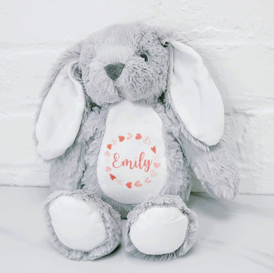 Personalised Valentine's Bunny Teddy Gift Girl Girlfriend Soft Toy Present