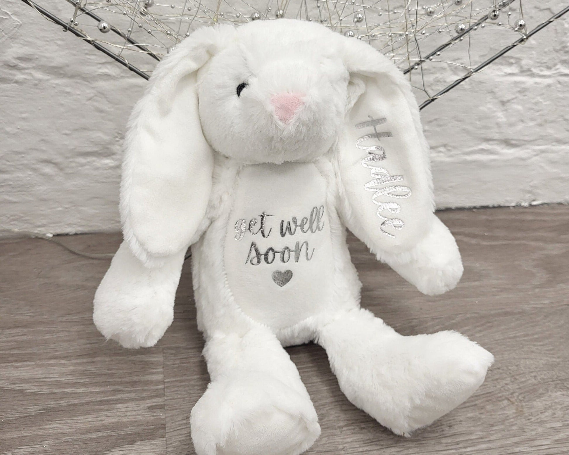 Get Well Soon Soft Toy Bunny Personalised Teddy Baby Childrens Sister Brother Gift