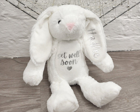 Get Well Soon Soft Toy Bunny Personalised Teddy Baby Childrens Sister Brother Gift