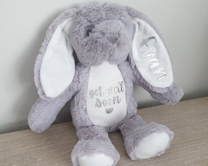 Get Well Soon Soft Toy Bunny Personalised Teddy Baby Childrens Sister Brother Gift