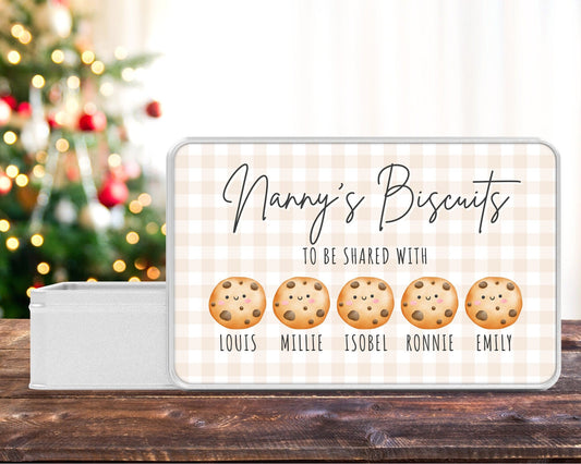 Personalised Biscuit Tin Gift For Grandparents, Nanny, Grandad Etc
