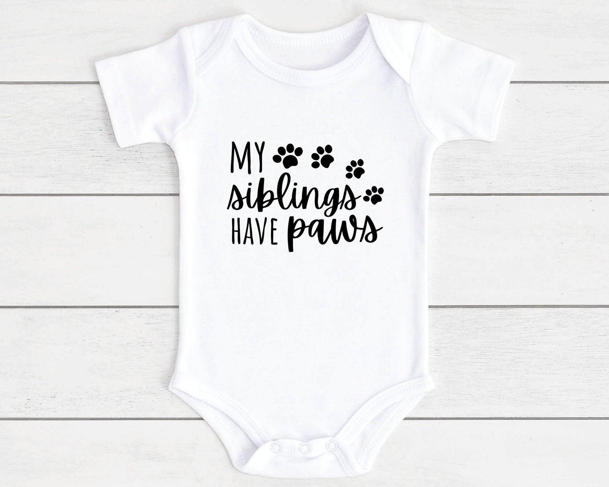 My Brother Sister Has Paws Pet Dog Baby Vest Cat Funny Newborn Baby Shower Gift