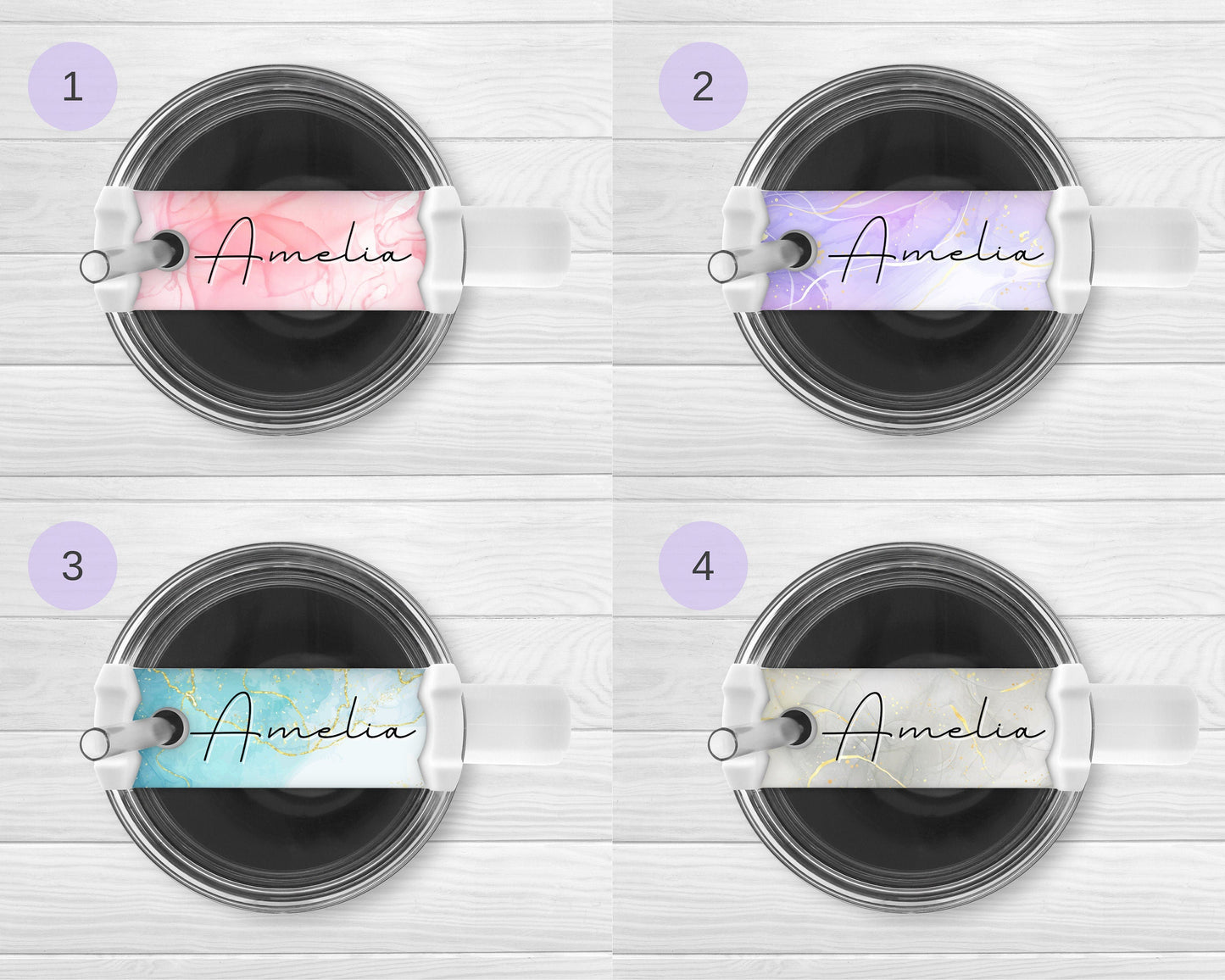 Personalised Tumbler Name Plate Topper 40oz Cup Accessory Gift