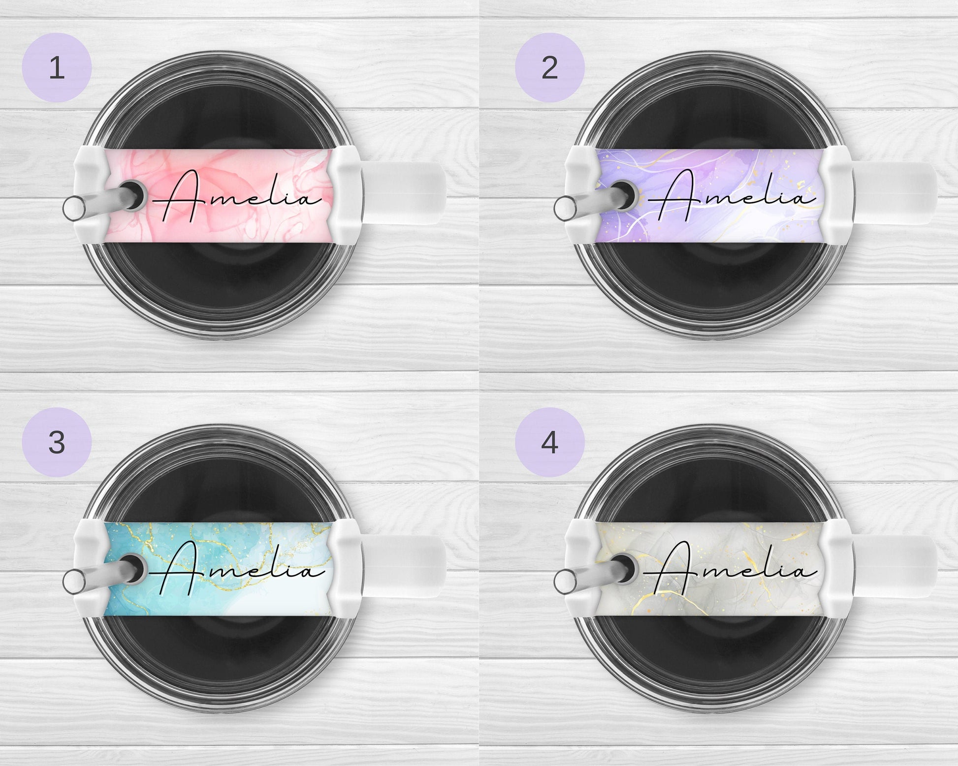 Personalised Tumbler Name Plate Topper 40oz Cup Accessory Gift