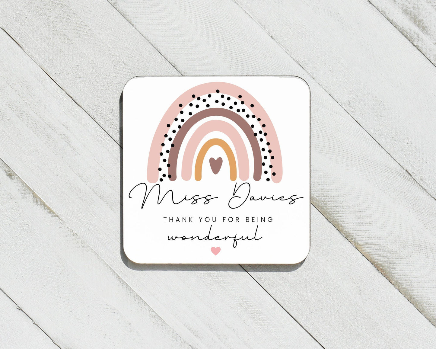 Personalised Thank you Teacher Coaster Gift End Of School Present