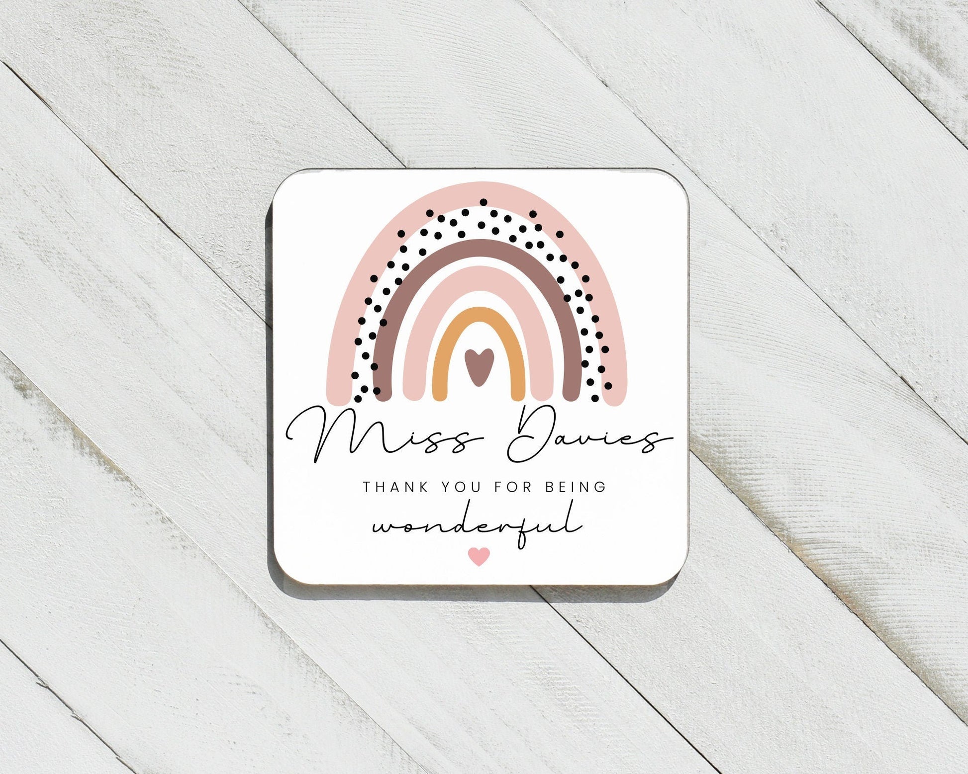 Personalised Thank you Teacher Coaster Gift End Of School Present