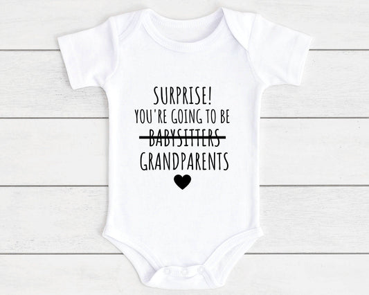 Pregnancy Reveal Baby Vest Grandparents Bodysuit Personalised Babygrow Newborn Funny Announcement Gift