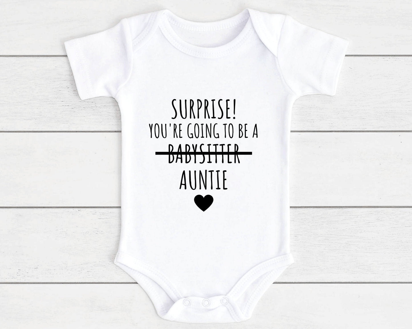 Pregnancy Reveal Baby Vest Auntie Bodysuit Personalised Aunty Babygrow Newborn Funny Announcement Gift
