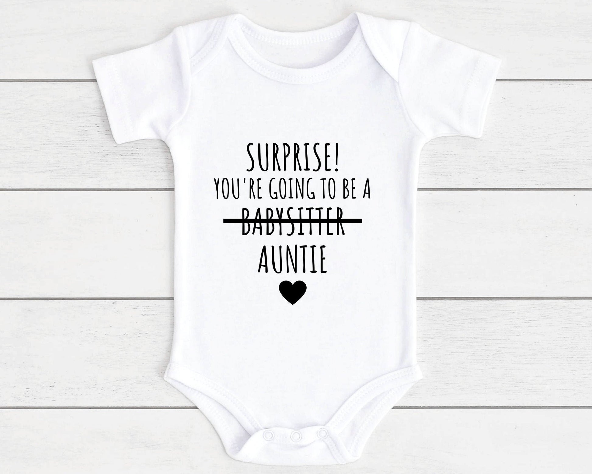 Pregnancy Reveal Baby Vest Auntie Bodysuit Personalised Aunty Babygrow Newborn Funny Announcement Gift