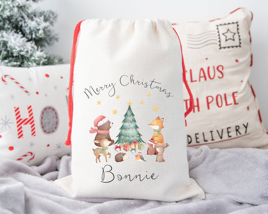 Personalised Christmas Sack Childrens Family Xmas Bag