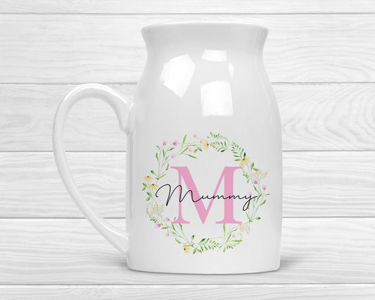 Personalised Vase Mummy Nanny Auntie Ceramic Flower Jug Mother's Day Gift