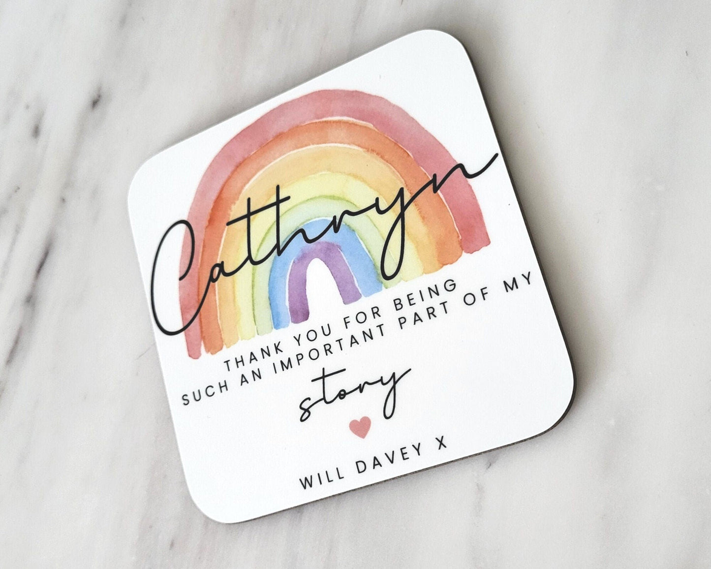 Personalised Thank you Teacher Coaster Gift End Of School Present