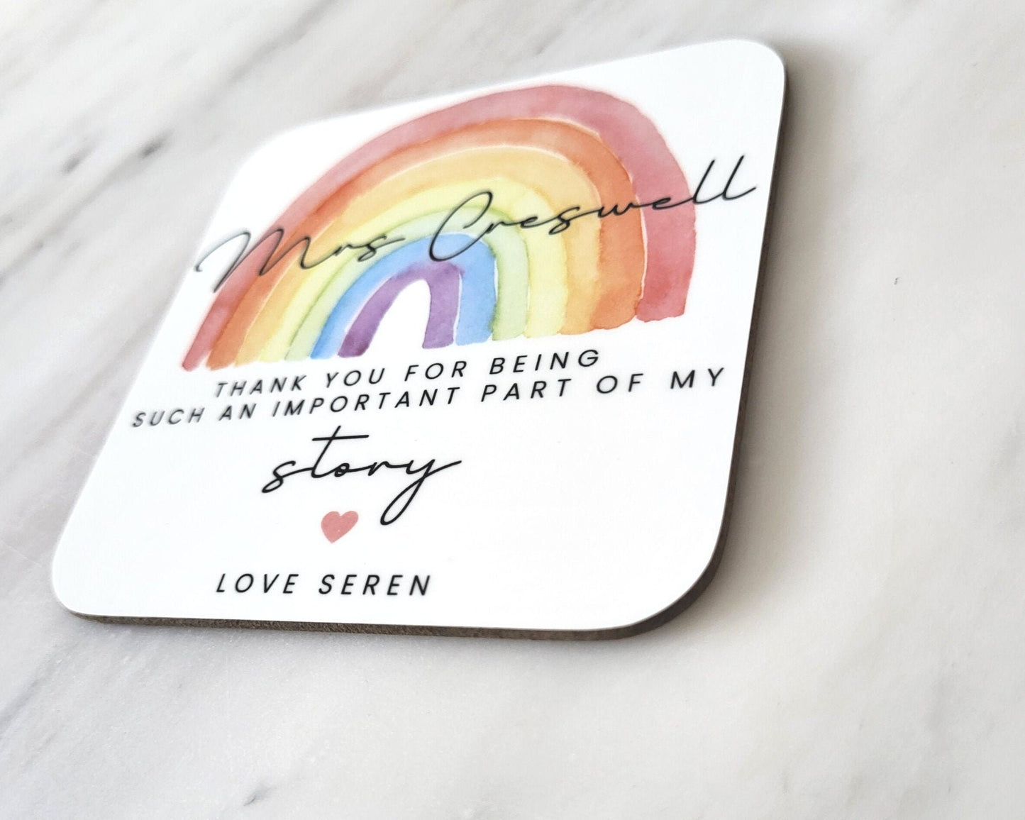 Personalised Thank you Teacher Coaster Gift End Of School Present