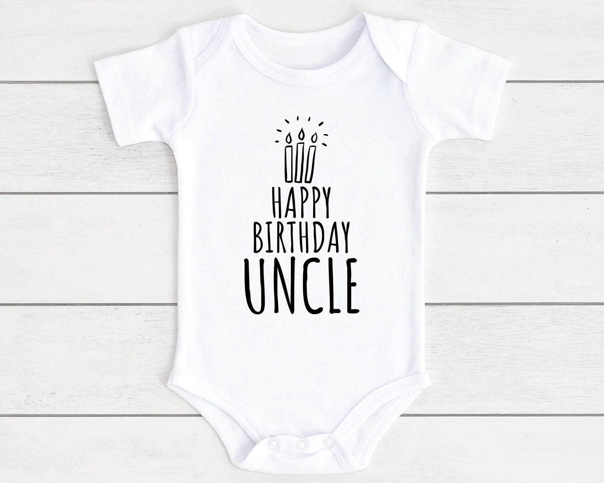 Happy Birthday Baby Vest Bodysuit Babygrow Gift For Daddy Nanny Auntie Etc