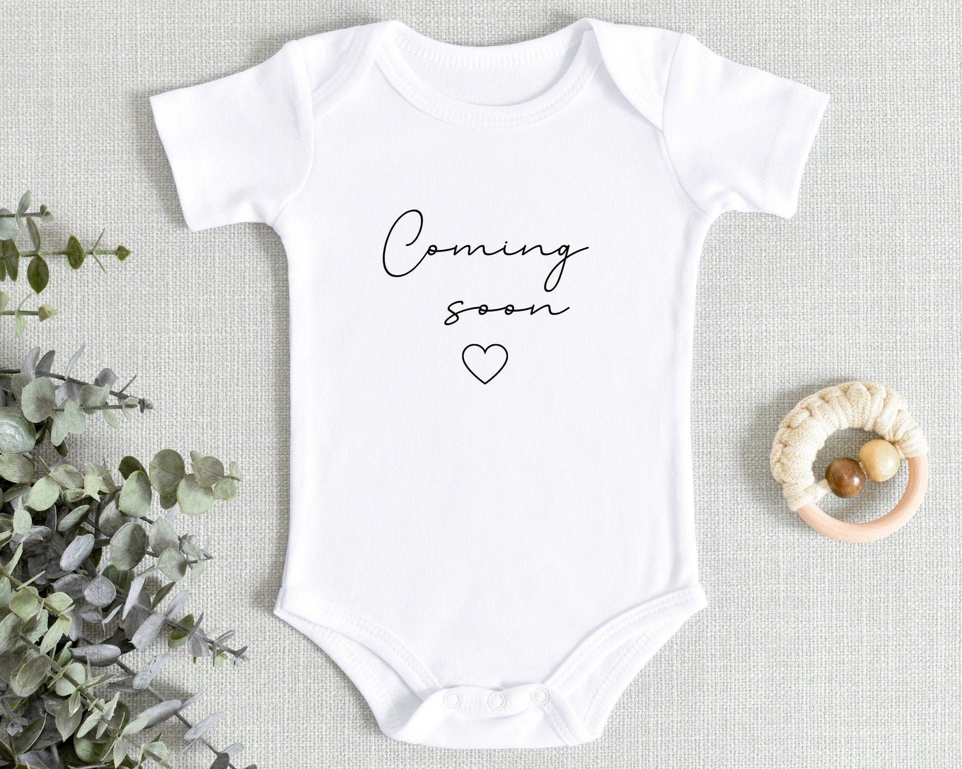 Pregnancy Announcement Baby Vest Coming Soon Reveal Babygrow Bodysuit Gift