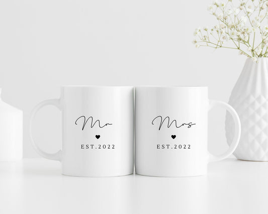Mr & Mrs Mug Personalised Wedding Newly Weds Gift