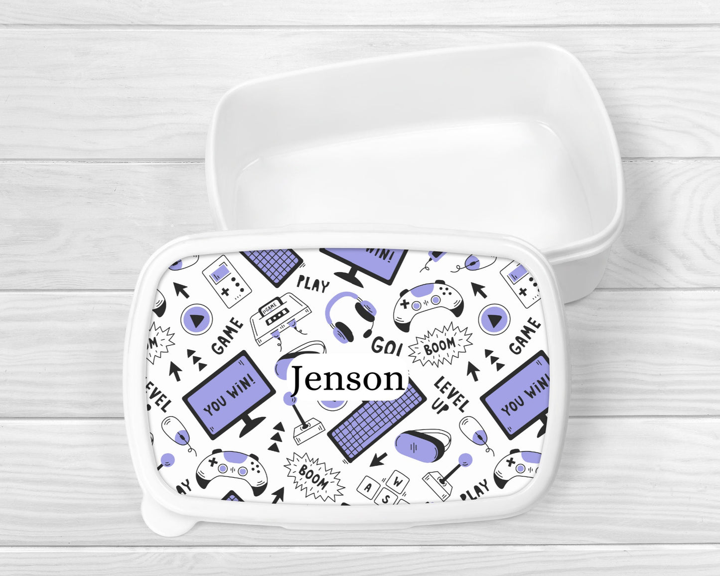 Personalised Lunch Snack Box Gaming Back To School Gamer Pot