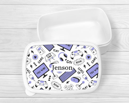 Personalised Lunch Snack Box Gaming Back To School Gamer Pot