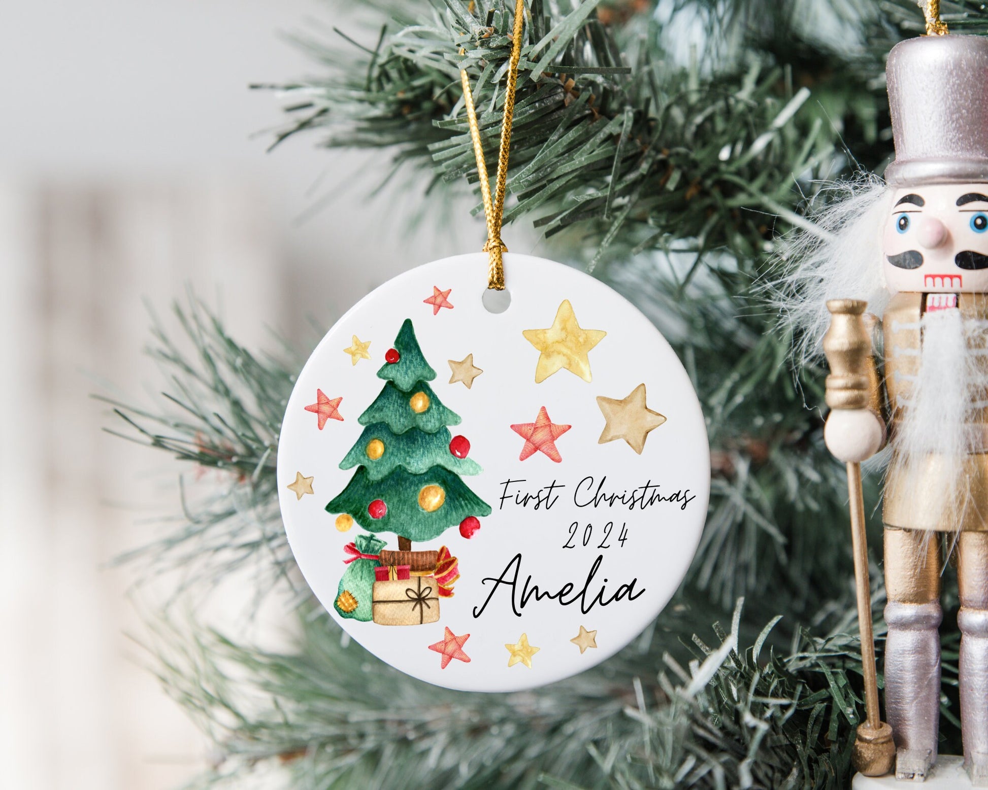 My First Christmas Decoration Personalised Baby First Xmas Tree Ornament 2024 Gift