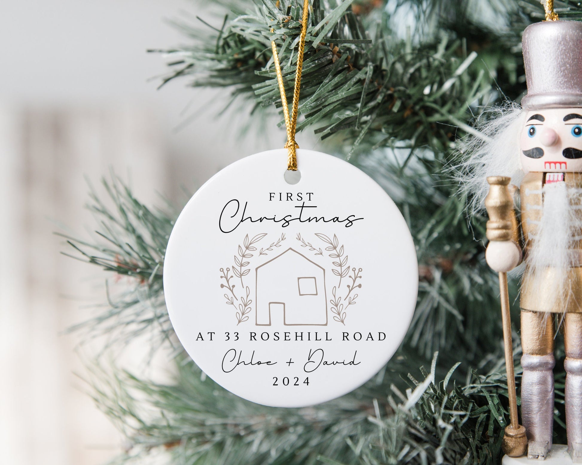 First Christmas In New Home Decoration Personalised Couple Ornament Moving House Gift