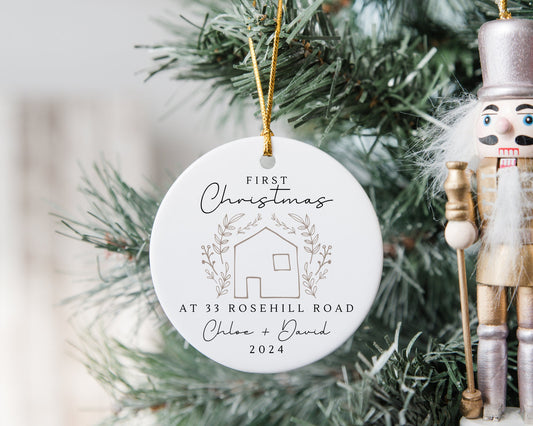 First Christmas In New Home Decoration Personalised Couple Ornament Moving House Gift