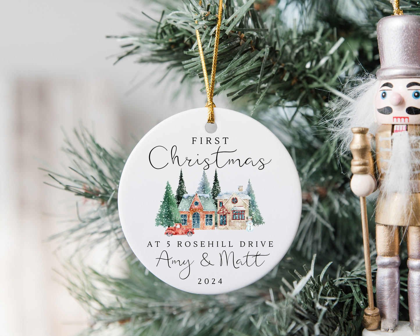 First Christmas In New Home Decoration Personalised Couple Ornament Moving House Gift