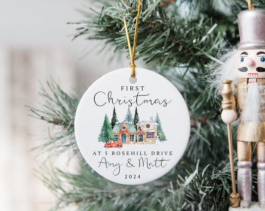 First Christmas In New Home Decoration Personalised Couple Ornament Moving House Gift