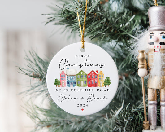 First Christmas In New Home Decoration Personalised Couple Ornament Moving House Gift