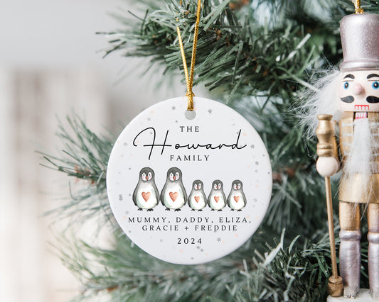 Family Christmas Ornament Personalised Names Decoration 2024 Gift